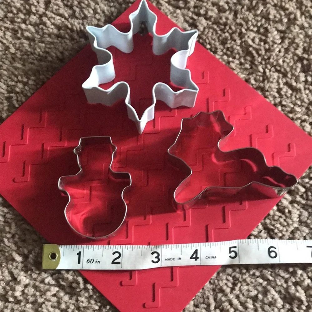 Christmas Themed Metal Cookie Cutter Lot of 7 Angels Trees Snowflake Snowman